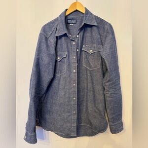 Iron Heart IHSH-13 10oz Selvedge
Chambray Single Yoke Western Shirt - Blue
Large